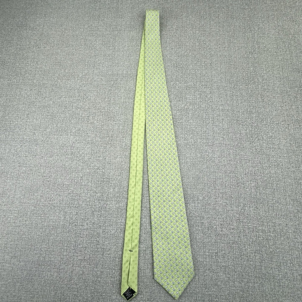 Tommy Hilfiger Men's Tie Classic Yellow Tie with Light Blue Fish And‎ Stars